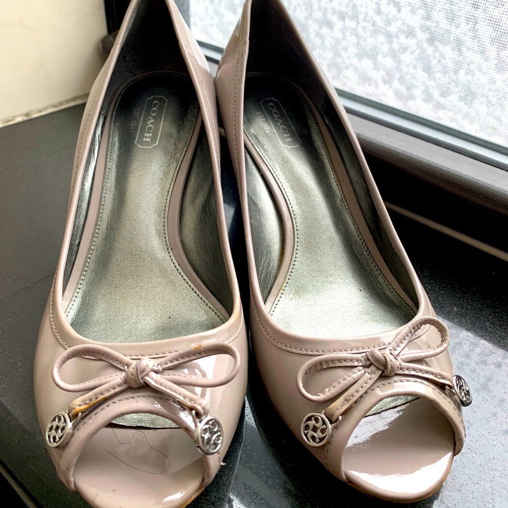 Coach Open Toe Heels